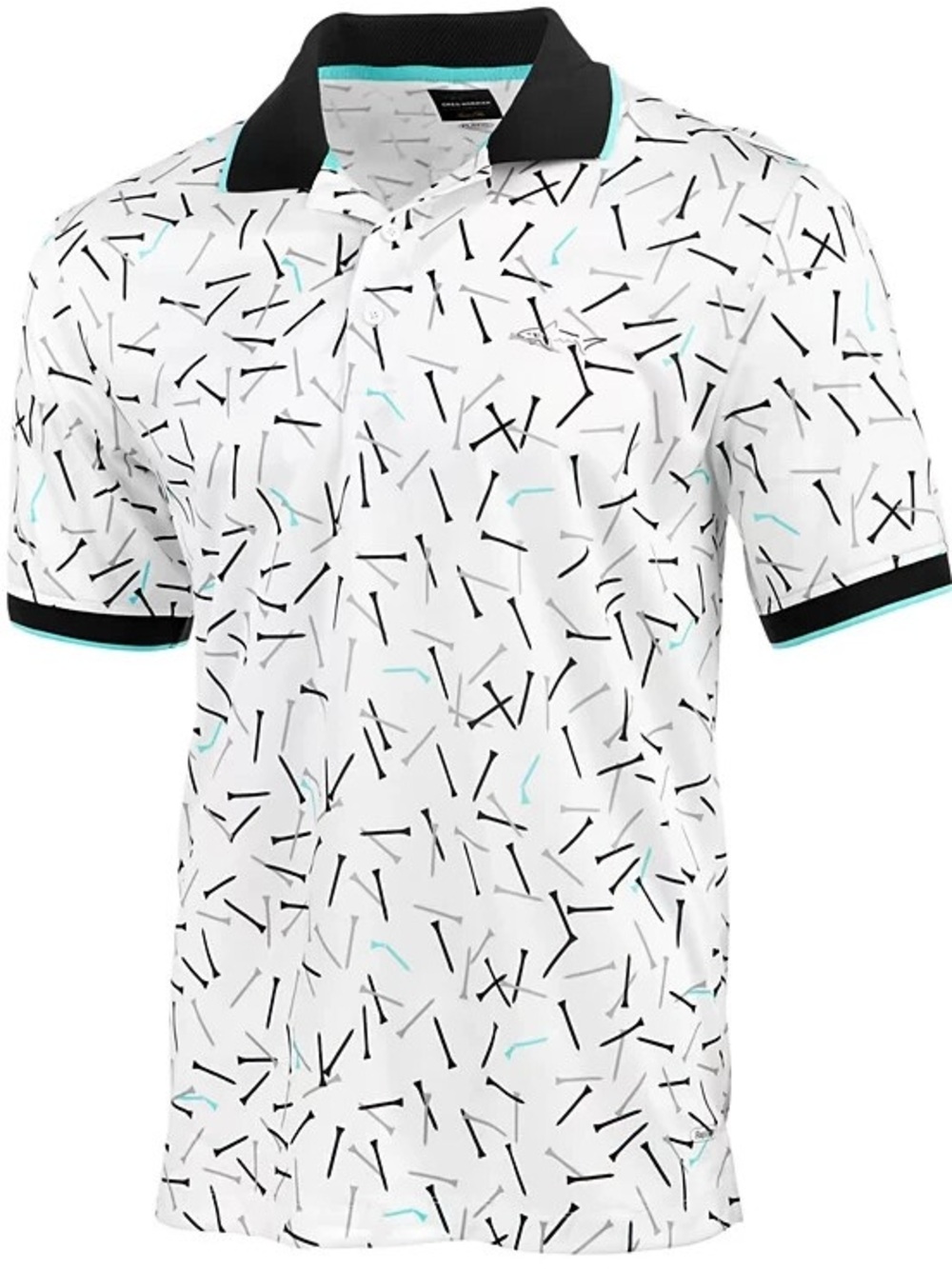 Greg Norman Attack Life Men’s XXL White Golf Tee Print Polo